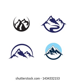 Mountain icon logo template design