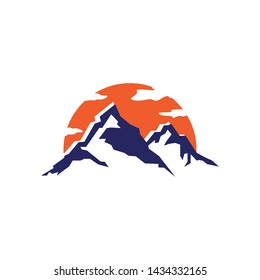 Mountain icon logo template design