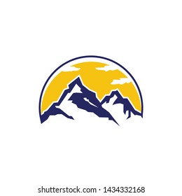 Mountain icon logo template design