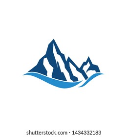 Mountain icon logo template design
