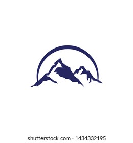 Mountain icon logo template design