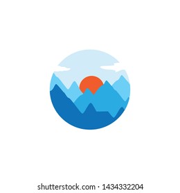 Mountain icon logo template design