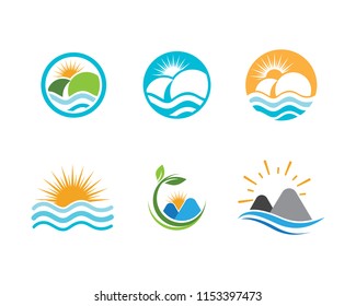 Mountain icon Logo Template Vector illustration design