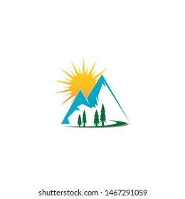 Mountain icon Logo Template Vector illustration design