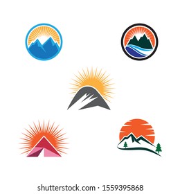 Mountain icon Logo Template Vector illustration design