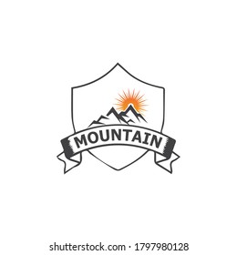 Diseño de la ilustración de la plantilla del logotipo de icono de montaña
