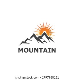 Diseño de la ilustración de la plantilla del logotipo de icono de montaña
