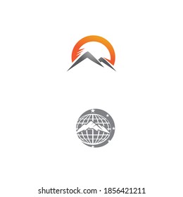 Diseño de la ilustración de la plantilla del logotipo de icono de montaña