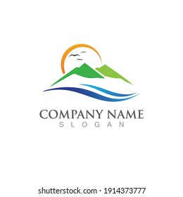 Mountain icon Logo Template Vector illustration design