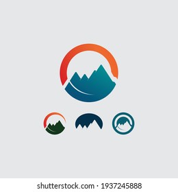 Mountain icon Logo Template Vector illustration design nature and high, M logo, expedition, outdoor 