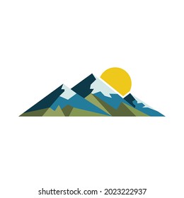 Diseño de la ilustración de la plantilla del logotipo de icono de montaña