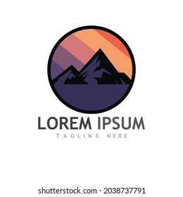 Mountain icon Logo Template Vector illustration design