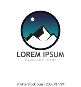 Diseño de la ilustración de la plantilla del logotipo de icono de montaña