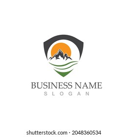 Diseño de la ilustración de la plantilla del logotipo de icono de montaña