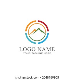 Gebirgssymbol-Logo-Vorlage Vektorgrafik-Design