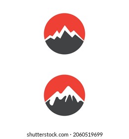 Diseño de la ilustración de la plantilla del logotipo de icono de montaña