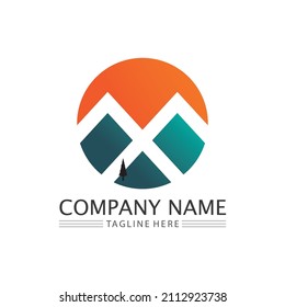 Mountain icon Logo Template Vector illustration design Outdoor Adventure and Expedition Design Logo