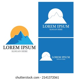 Diseño de la ilustración de la plantilla del logotipo de icono de montaña
