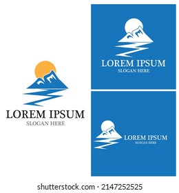 Mountain icon Logo Template Vector illustration design