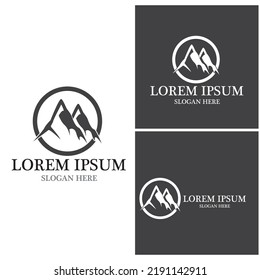 Diseño de la ilustración de la plantilla del logotipo de icono de montaña