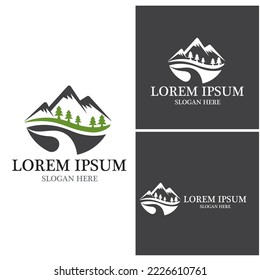 Mountain icon Logo Template Vector illustration design