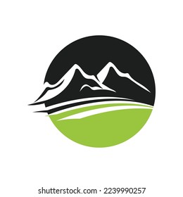 Mountain icon logo template vector illustration design