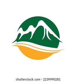 Mountain icon logo template vector illustration design