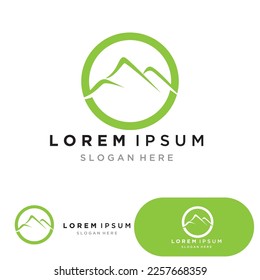 Diseño de la ilustración de la plantilla del logotipo de icono de montaña