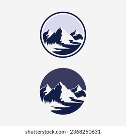 Diseño de la ilustración de la plantilla del logotipo de icono de montaña