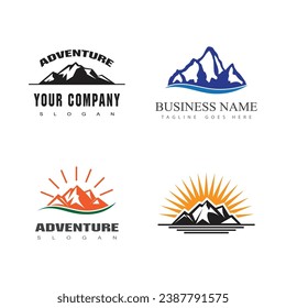 Diseño de la ilustración de la plantilla del logotipo de icono de montaña