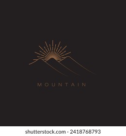 Diseño de la ilustración de la plantilla del logotipo de icono de montaña