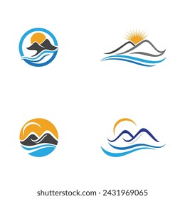 Icono de montaña Logo Plantilla Vector ilustración diseño