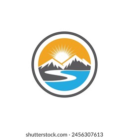 Mountain icon Logo Template Vector illustration design
