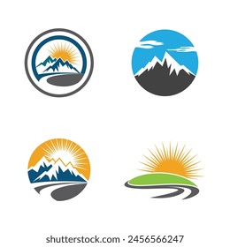 Mountain icon Logo Template Vector illustration design