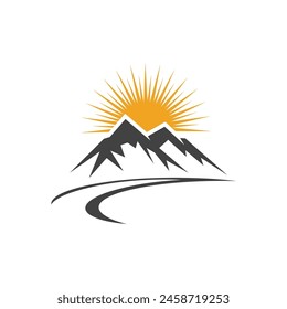 Mountain icon Logo Template Vector illustration design