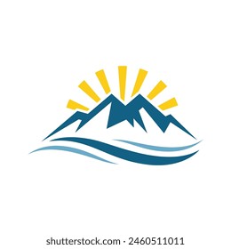 Icono de montaña Logo Plantilla Ilustración vectorial diseño
