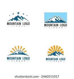 Icono de montaña Logo Plantilla Ilustración vectorial diseño