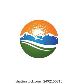 Mountain icon Logo Template Vector illustration design