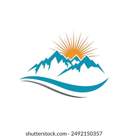 Mountain icon Logo Template Vector illustration design