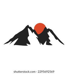 mountain icon and logo vector