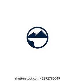 mountain icon logo vector art illustrator circle cool modern elegant