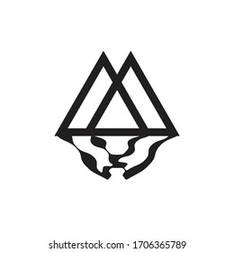 Mountain icon logo vector illustration