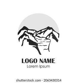 Mountain icon logo. Vector illustration icon