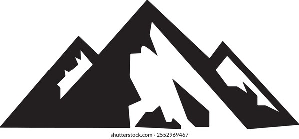 Mountain icon logo vector illustration