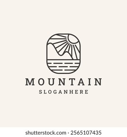 Mountain icon Logo vector illustration design Template