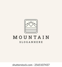 Mountain icon Logo vector illustration design Template