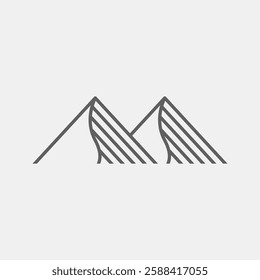 Mountain icon logo vector illustration