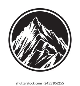 Mountain Icon, Logo-Vektorgrafik isoliert auf weiß