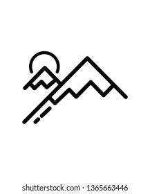 Mountain Icon Logo Vector Symbol, Hill Icon, vector