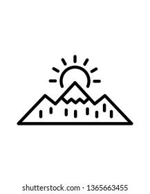 Mountain Icon Logo Vector Symbol, Hill Icon, vector